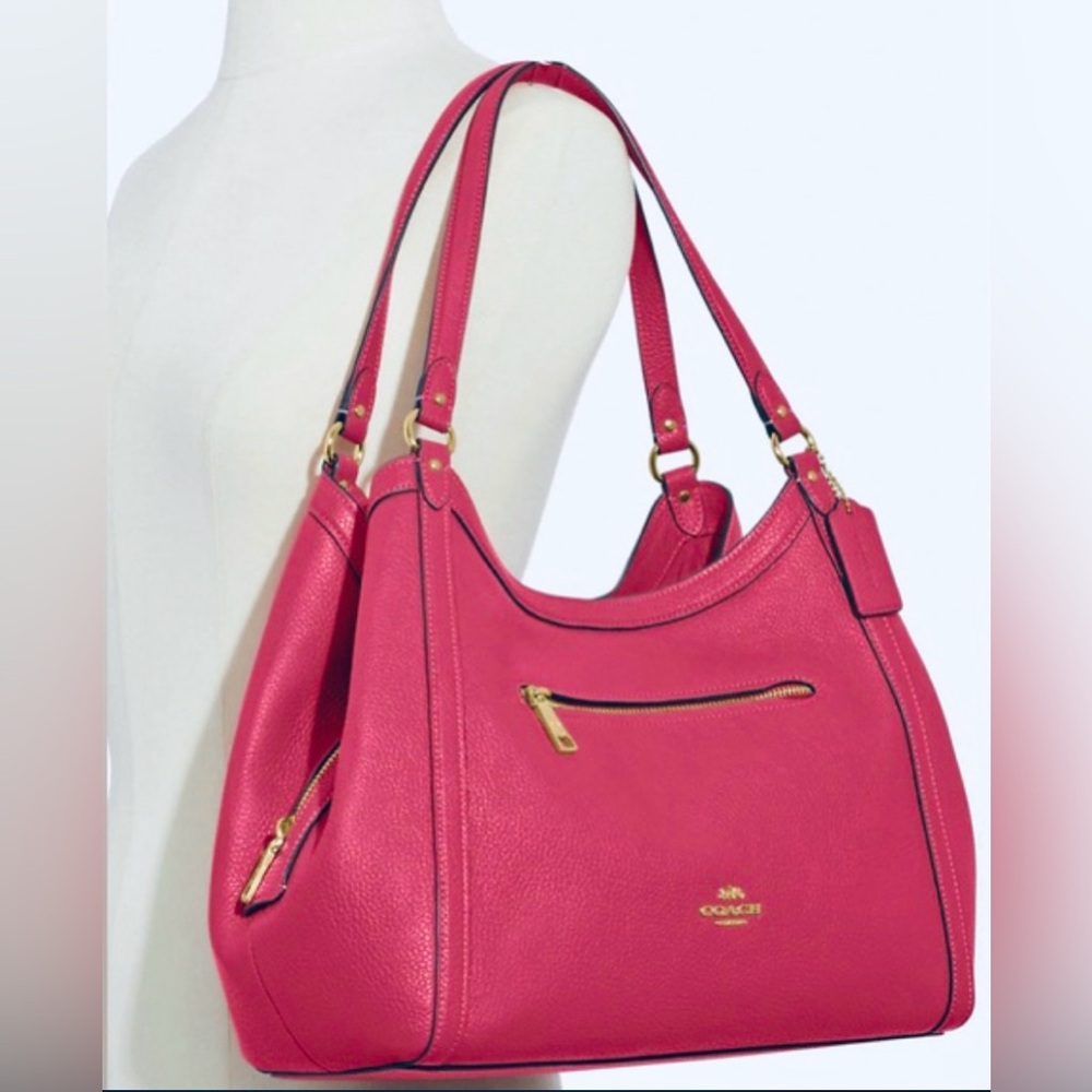 Coach Fuchsia Leather Shoulder Bag